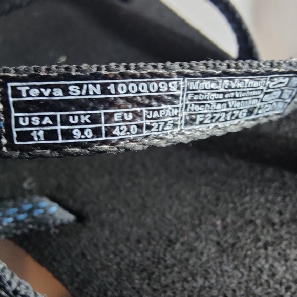 TEVA Mush Mandalyn Wedge Ola 2 Slip On Black Blue Women's Sandals Size 11 - Picture 10 of 10